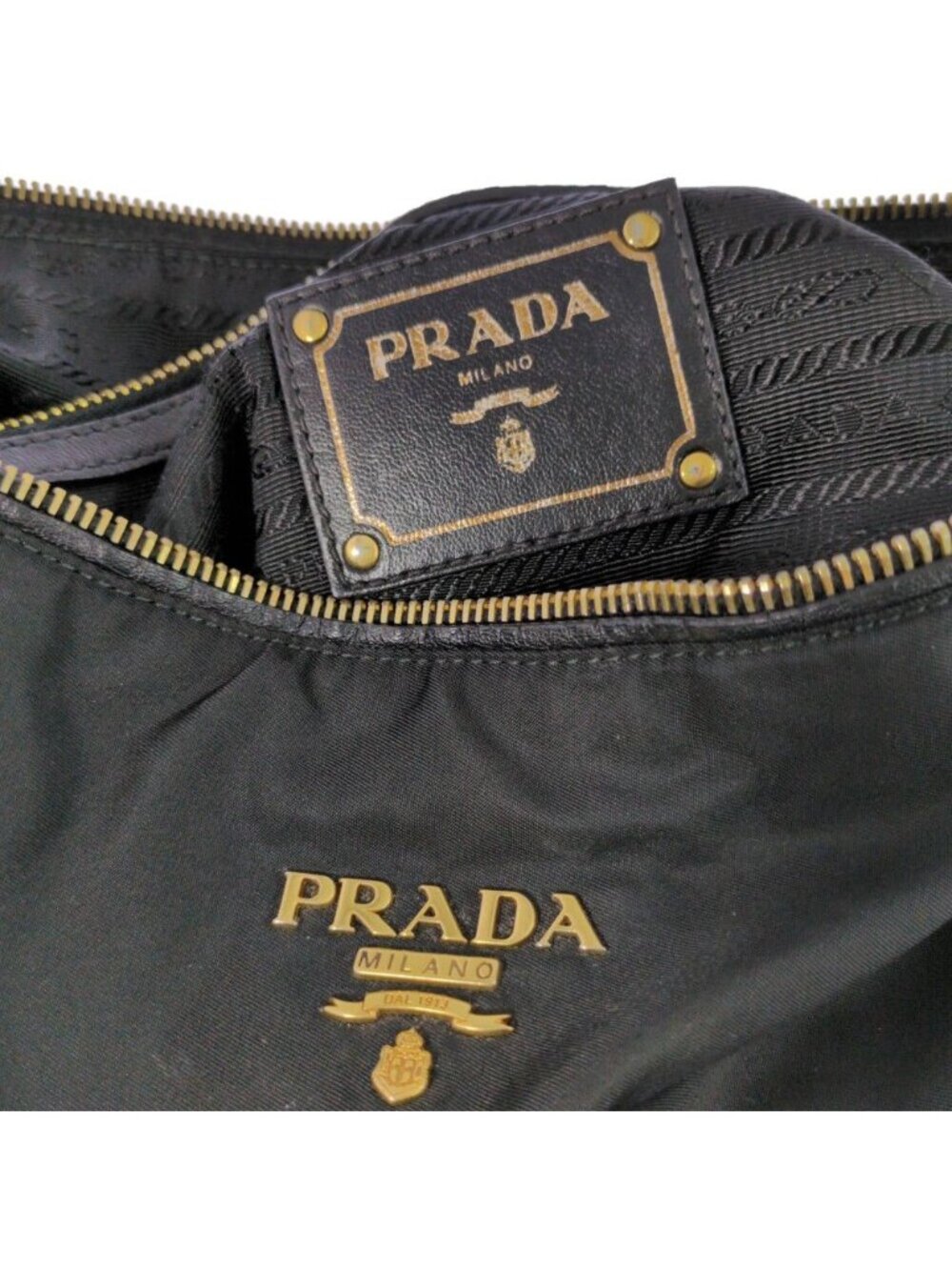 Prada Tessuto Nylon Leather Tote Black - Picture 6 of 10